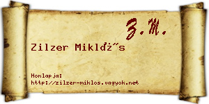 Zilzer Miklós névjegykártya
